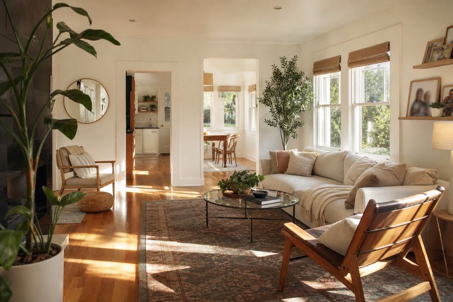 Living room of a San Jose home prepared for market