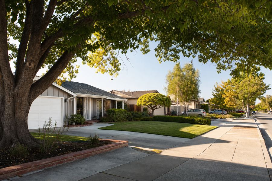 Ranch homes on a street off Meridian Avenue